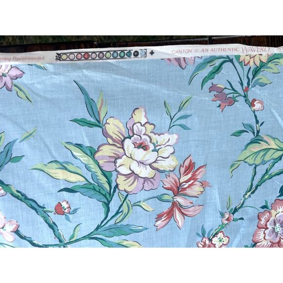 Vtg Waverly Canton Floral Fabric Points East Collection Home Decor By The Yard - Picture 6 of 9